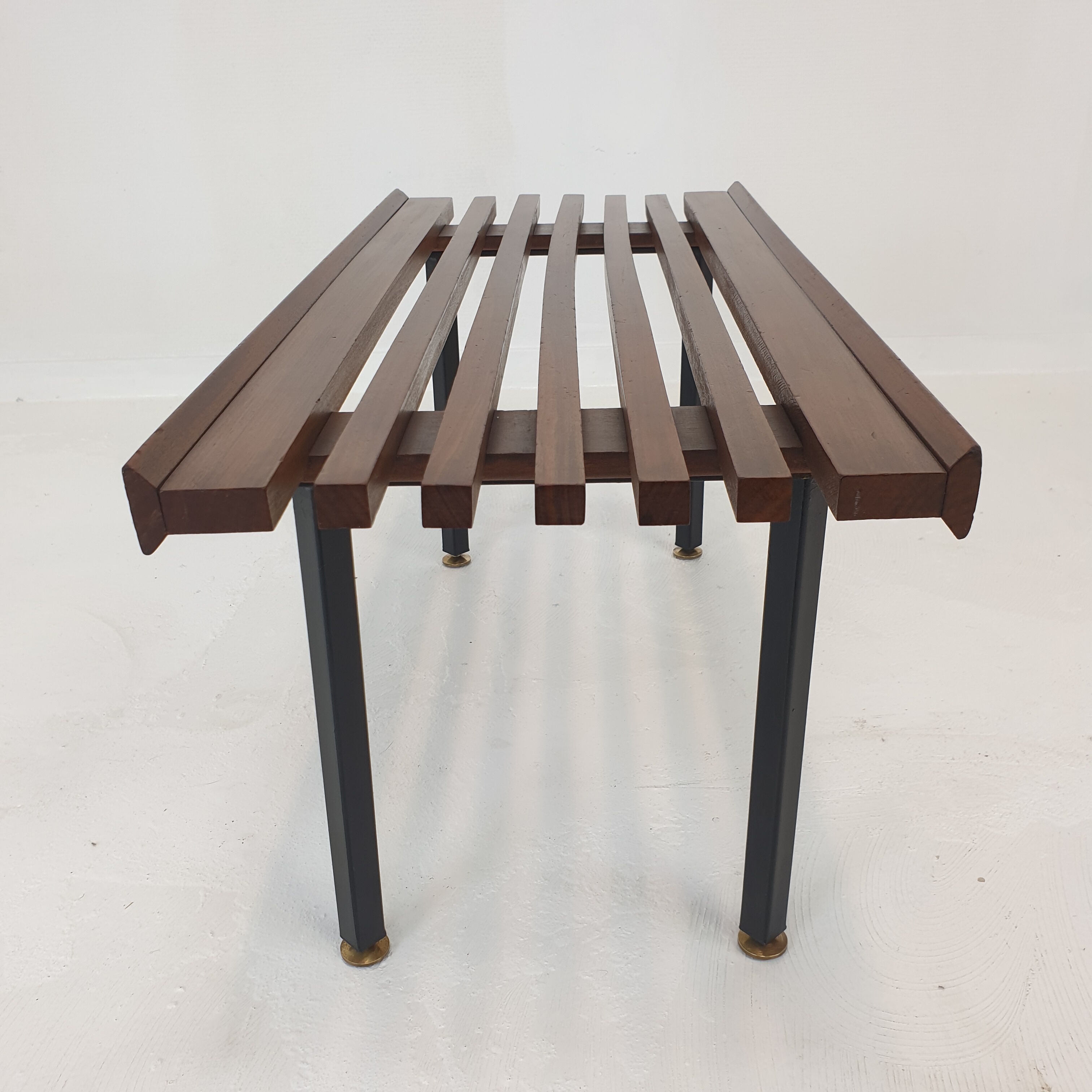 Bench in Teak with Brass Feet, Italy, 1950s