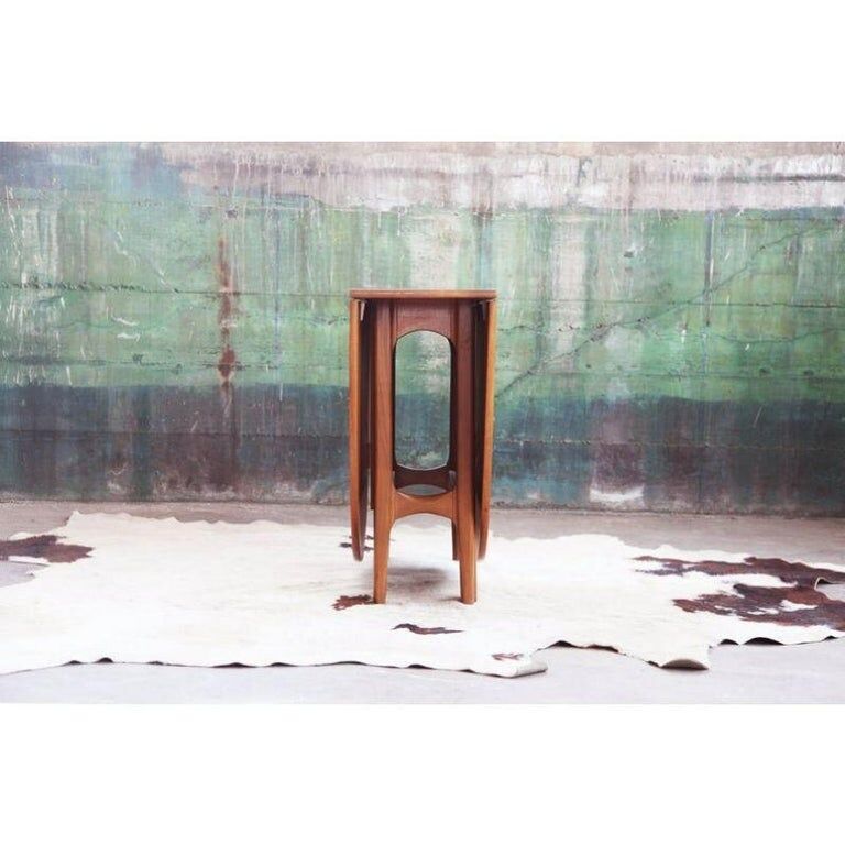 Modern mid-century teak oval lid table Denmark