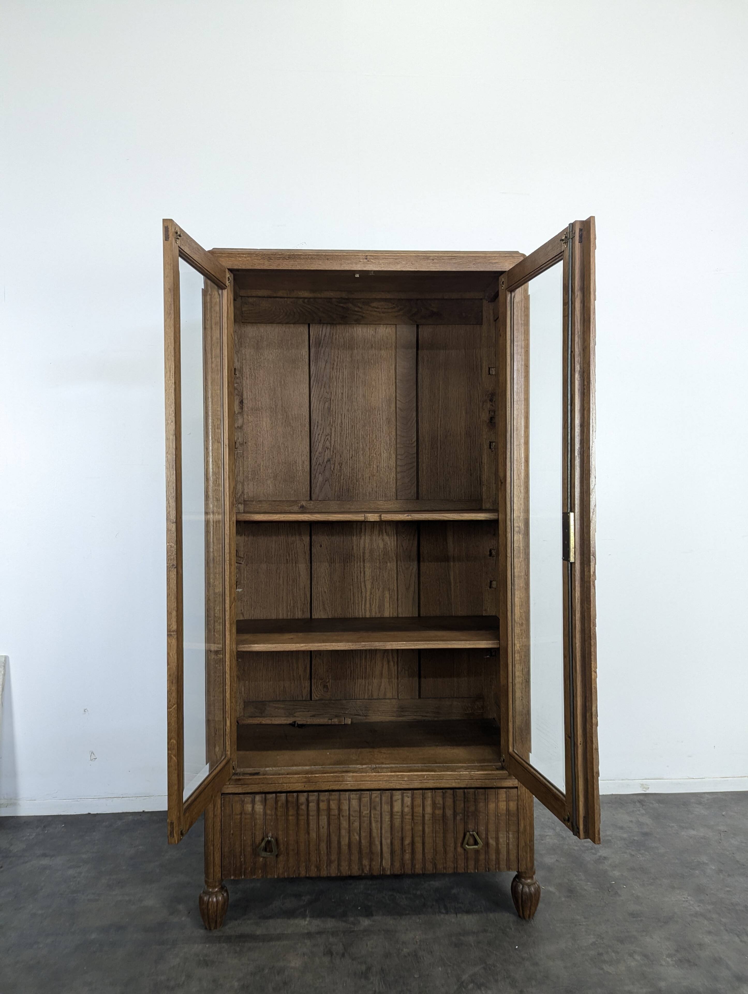 Art Deco style oak display cabinet