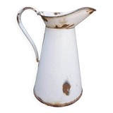 White enamelled pitcher