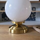 Vintage opaline globe table lamp