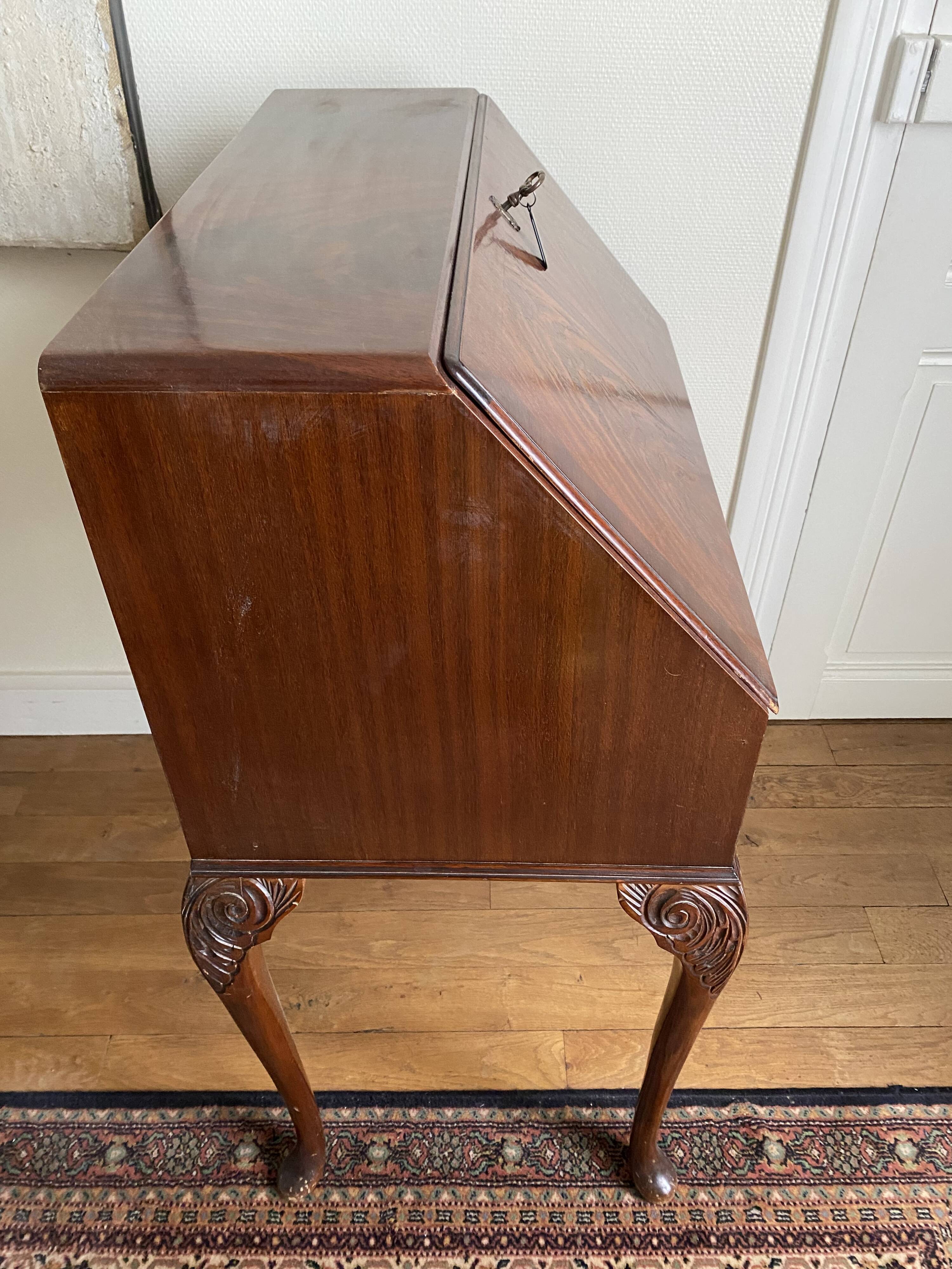 20th century sloping desk in mahogany