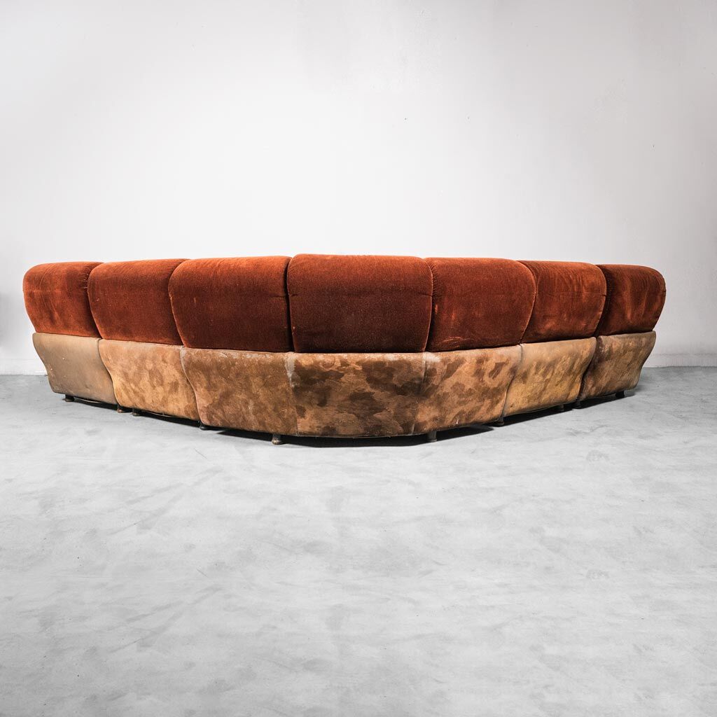 Modular sofa 5 seater fabric burgundy 70