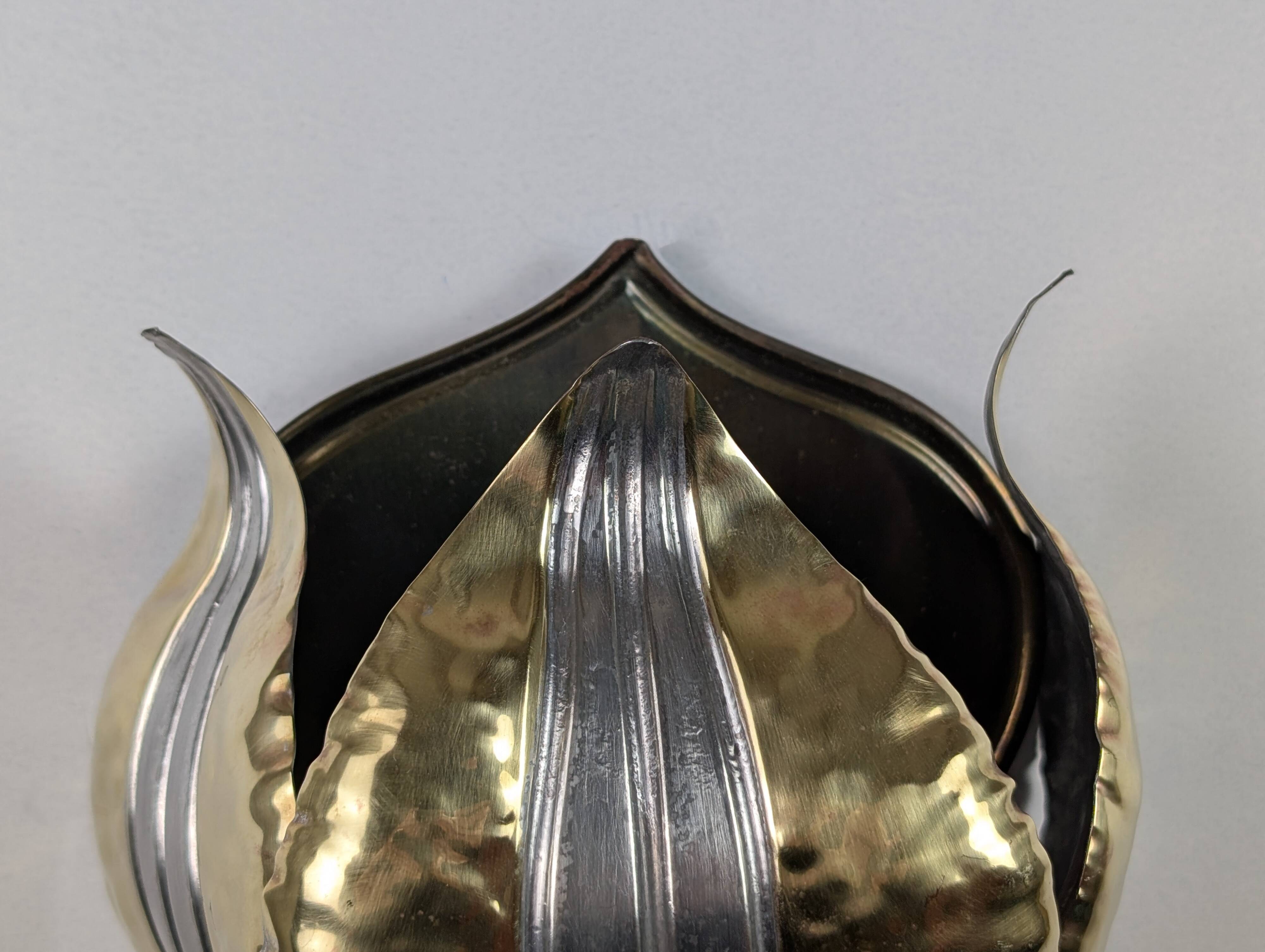 70' brass lotus wall light