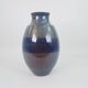 Large blue glazed ceramic vase signed under the base