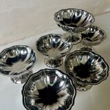 6 vintage 70s stainless steel footed bowls