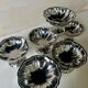6 vintage 70s stainless steel footed bowls