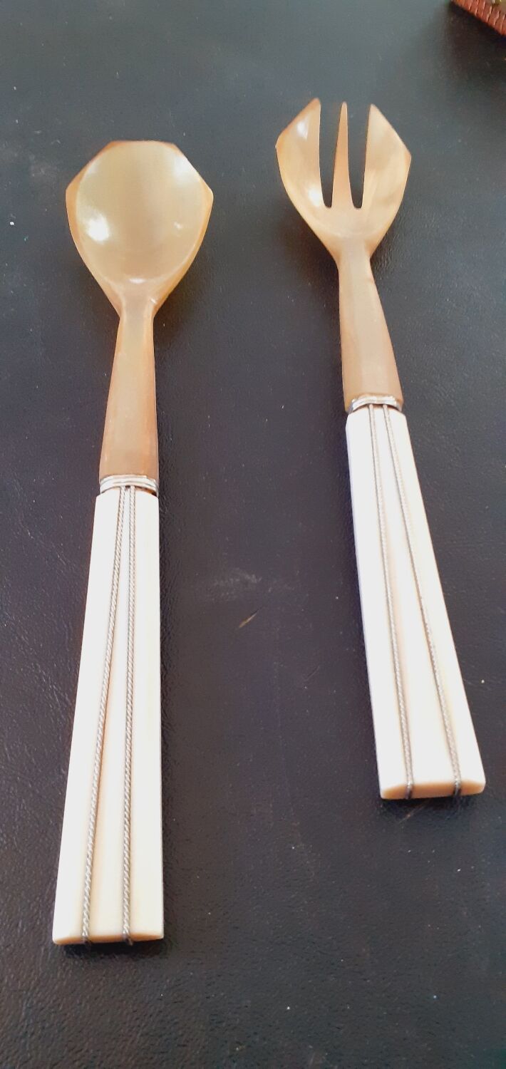 Art deco bakelite salad cutlery