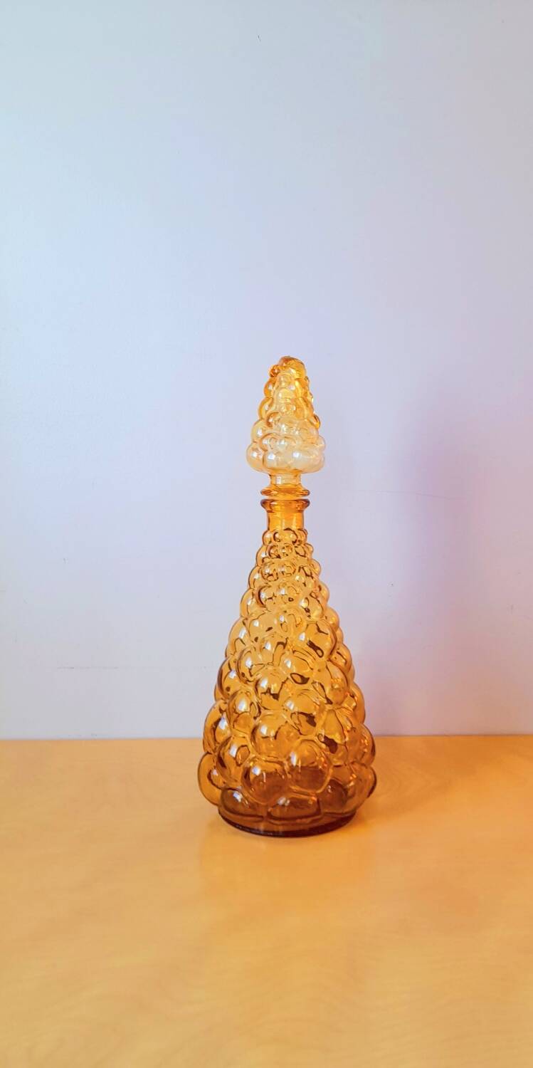 Amber Empoli glass carafe 70s