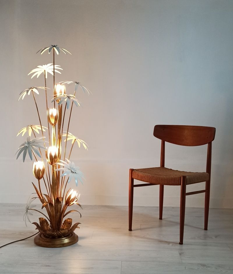 Lampadaire Vintage Hollywood Regency de Hans Kögl, années 1970