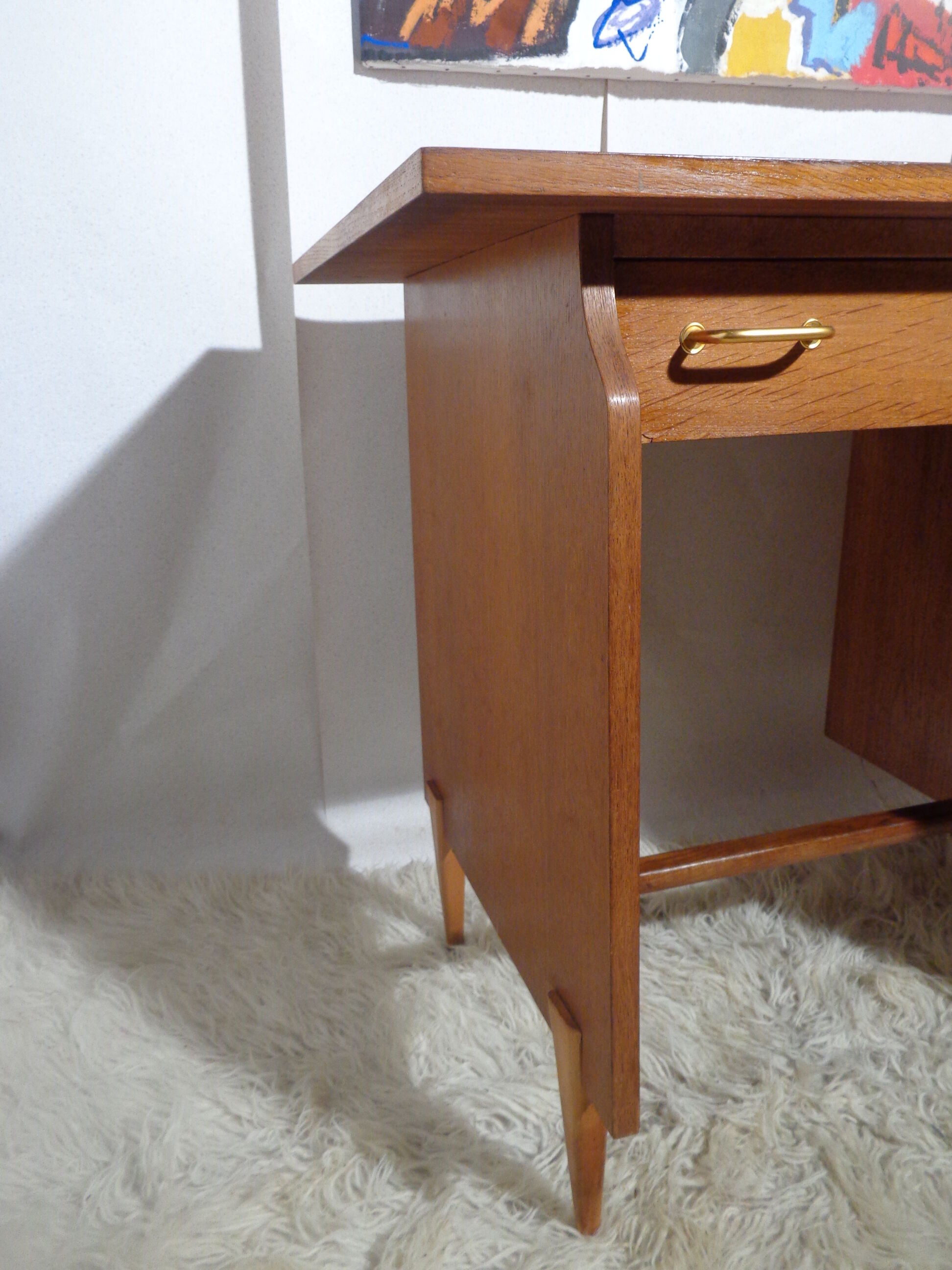Vintage desk of the 1950s in light wood