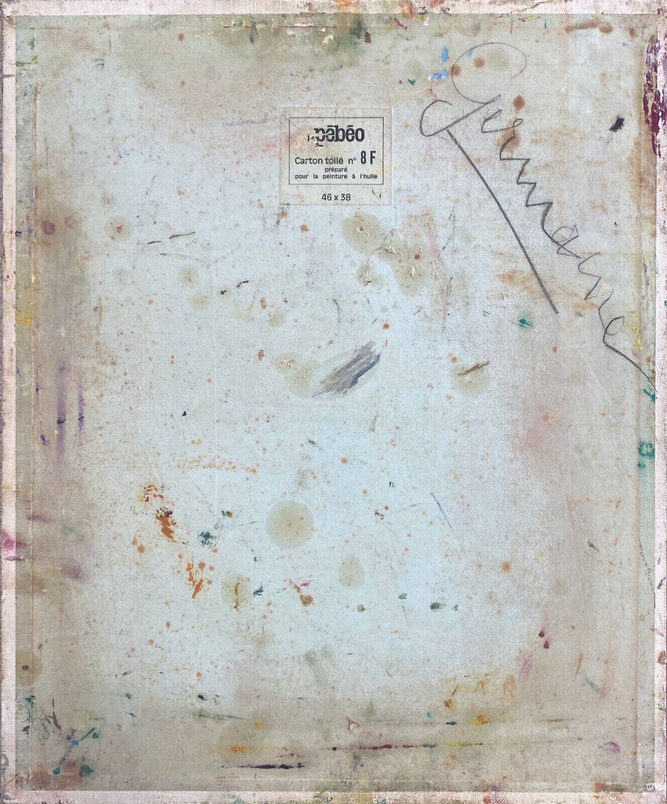 HST/P Painting "Pot with Brushes" Germaine CLAUDOT (1903-1996) Cubism Workshop