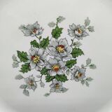 Service of 12 vintage flat plates L'Amandinois Floral Decoration and Gilding