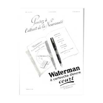 Affiche vintage années 30 Stylo Jif Waterman