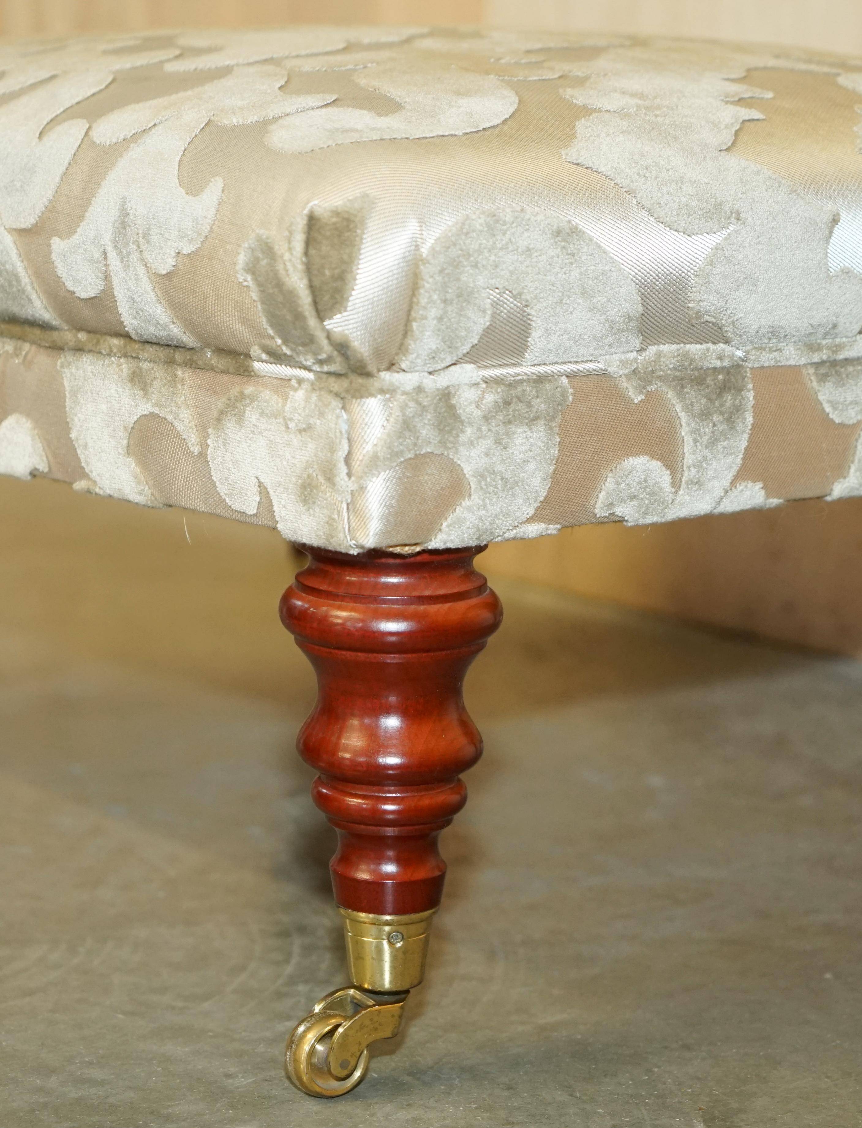 Fabric sofa and footstool, handmade in England.
