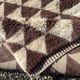 Very large Moroccan Berber rug in cream and burgundy 450x300 cm with a triangular pattern.