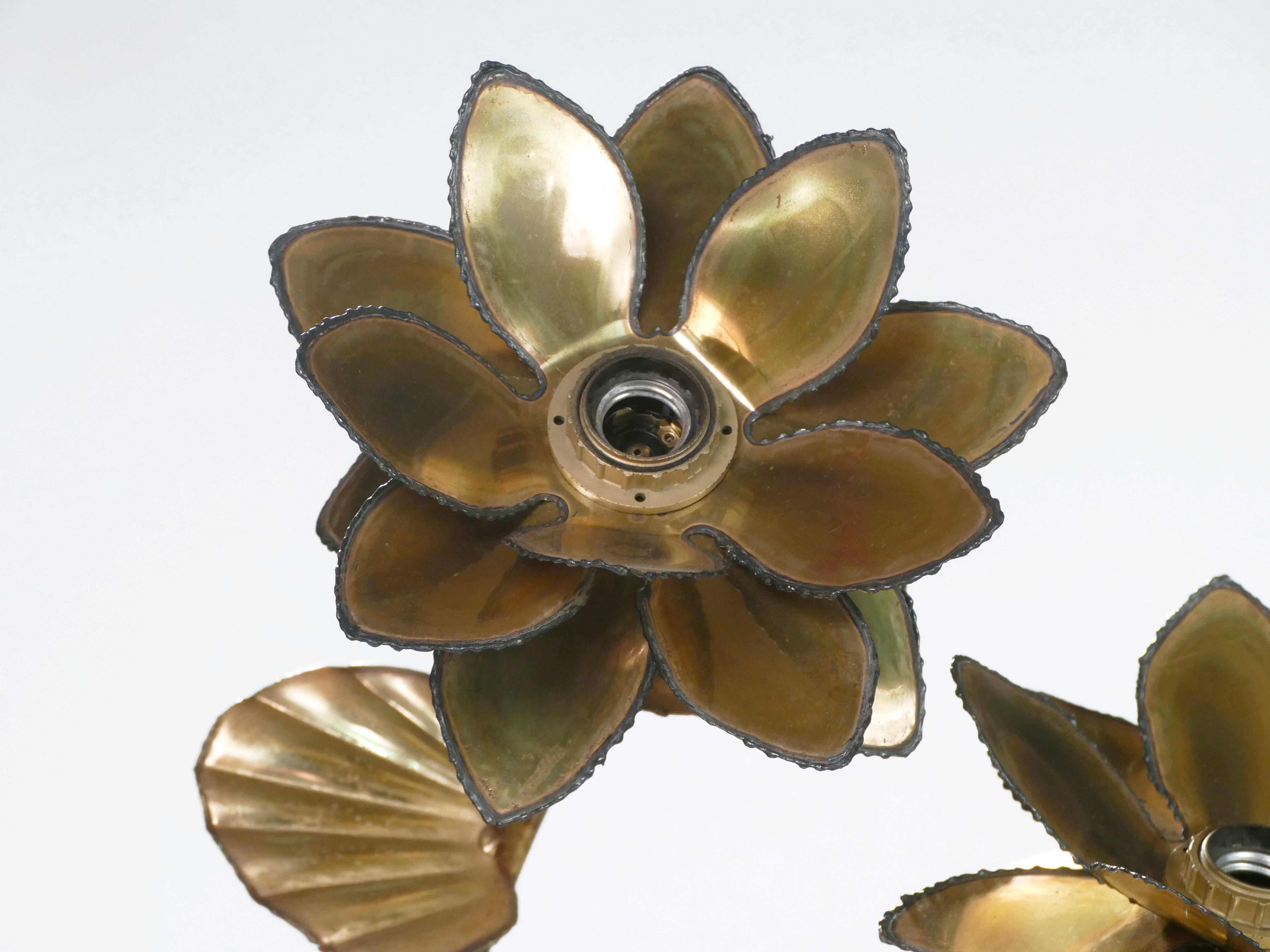 Brass House Jansen 70s flower lamp