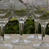 Set of 5 glass water glasses from the 1950s.