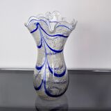 Blue seguso vase in murano glass, Italy, 1960