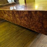 Italian design coffee table in burl wood by Roche Bobois, 1970s.