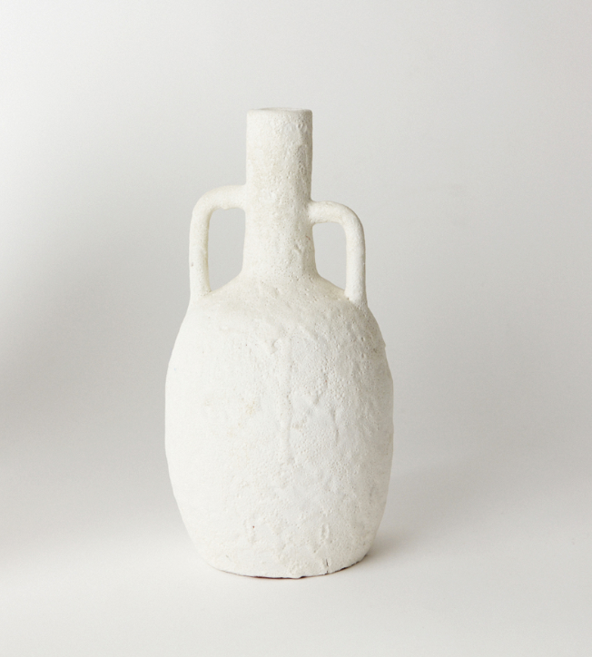 White stoneware vase