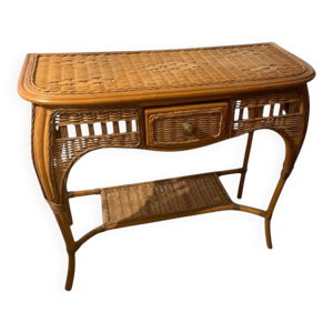 console bambou rotin