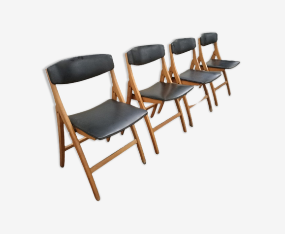 Chaises pliantes scandinave en teck