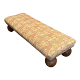 Long rustic footrest on ball feet
