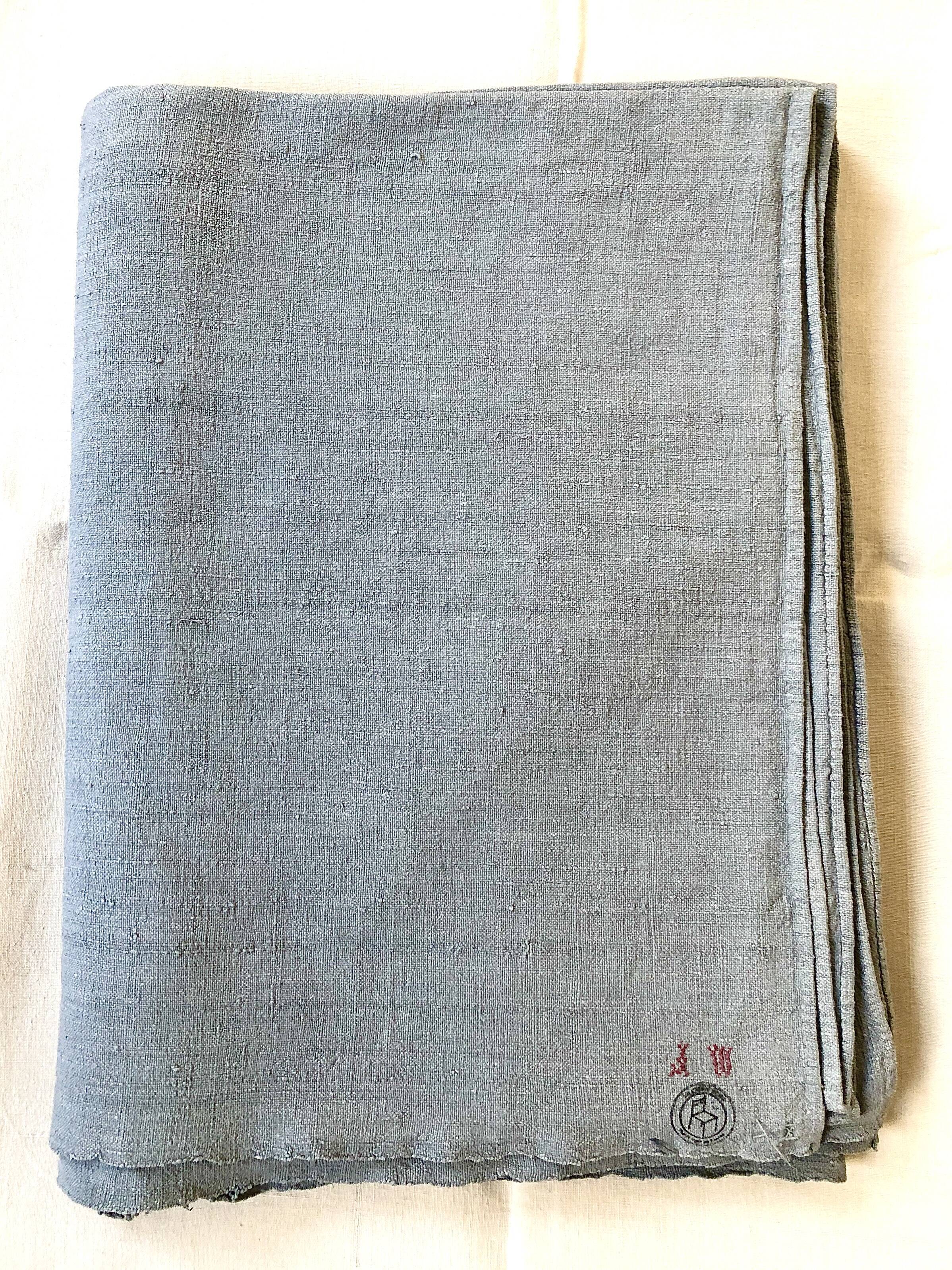 Old hemp harvest tablecloth tinted grey
