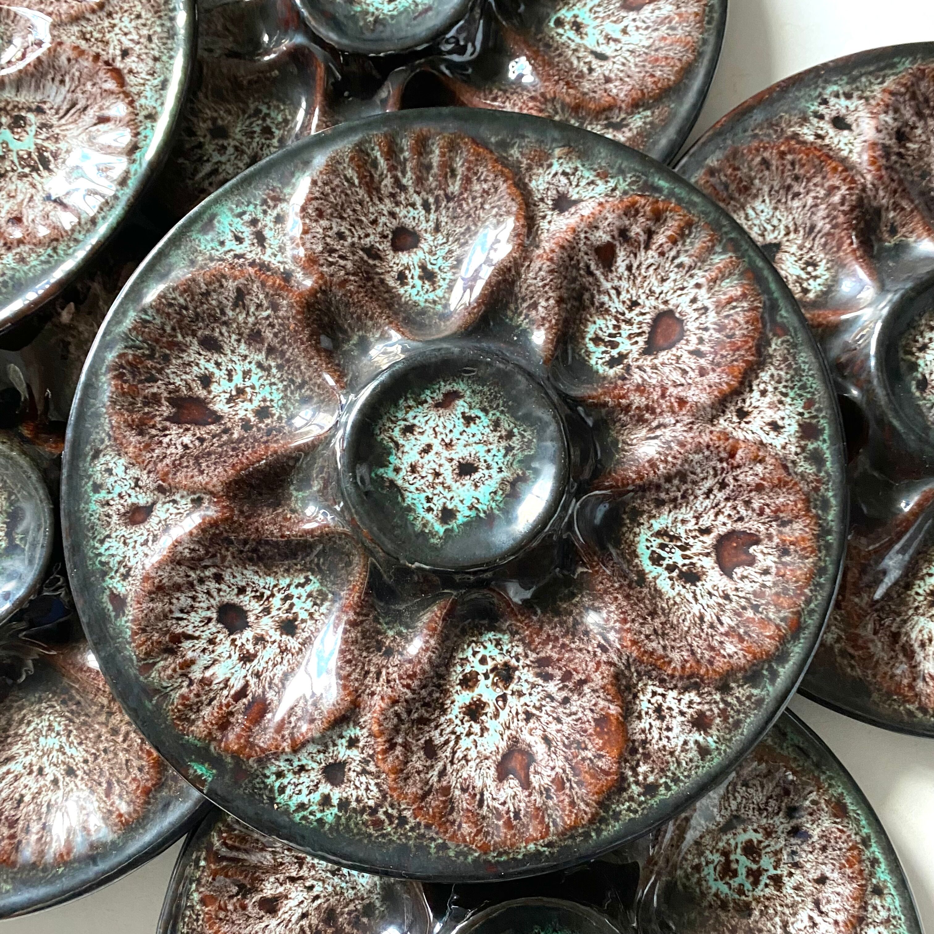 12 oyster plates Vallauris Marius Giuge