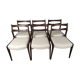 6 white leather Scandinavian chairs