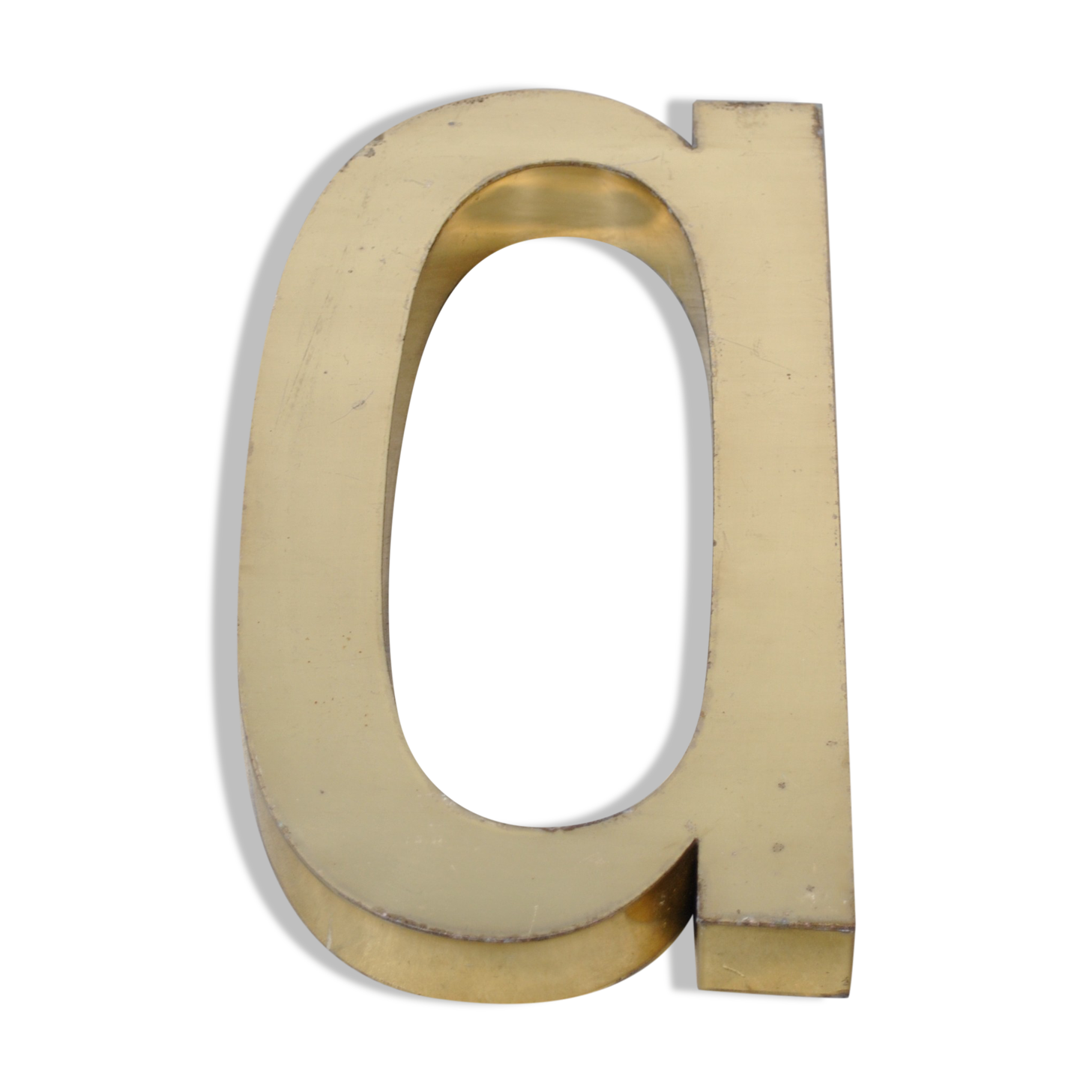 Letter sign in gold metal "A" 1980