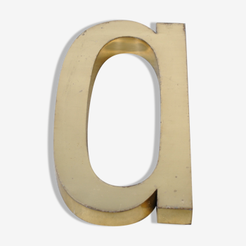 Letter sign in gold metal "A" 1980