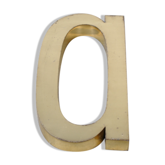 Letter sign in gold metal "A" 1980