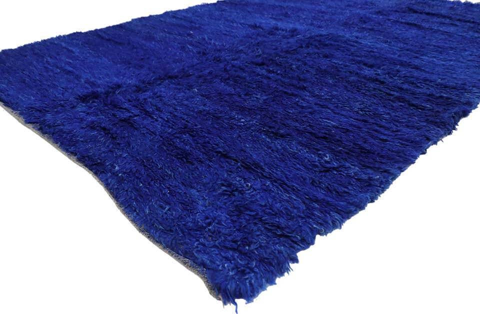 Blue Majorelle rug in natural wool 300x200cm