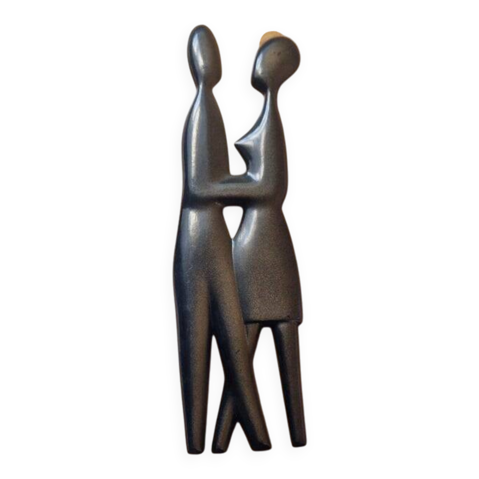 Midcentury Wall Wood Sculpture Lovers, 1970s