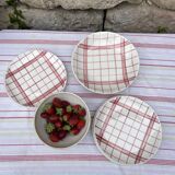 Assiettes carreaux vichy rose