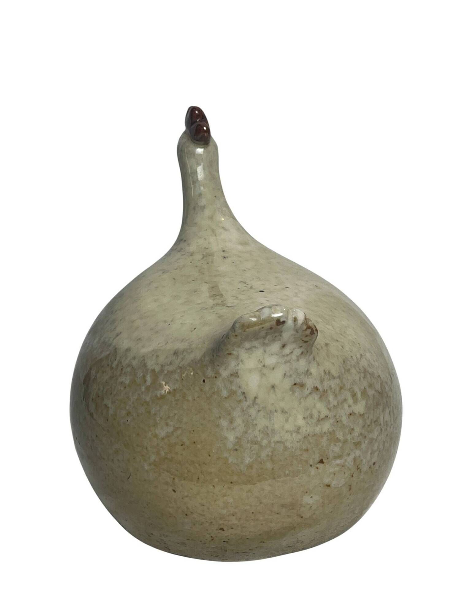 Large beige ceramic hen decoration, 20th century