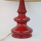 Large vintage red ceramic lamp