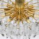 Large ceiling chandelier in gilded brass and glass Palazzo J.T. Kalmar, 1950s