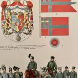 Lithographie gravure sur la Suède et la Norvège de 1897