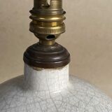Pied de lampe boule en céramique craquelée art deco 1930