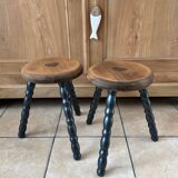 Duo of tripod stools