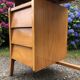 Vintage desk with beech compass legs with 3 drawers.