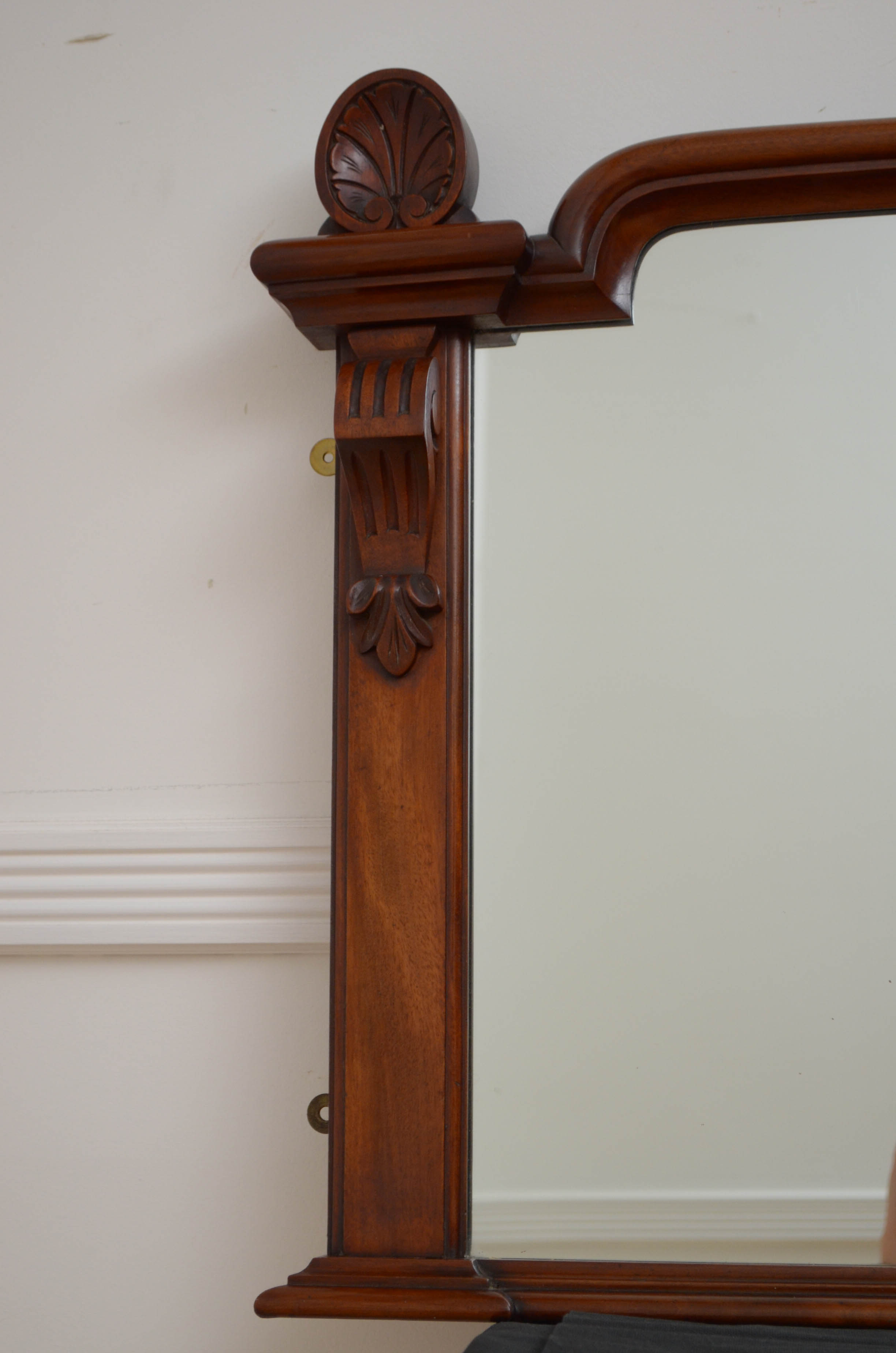 Victorian mahogany overmantel mirror - 75x121cm