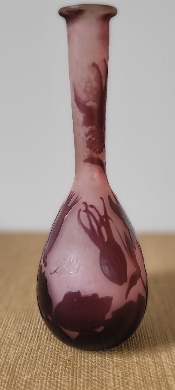 Soliflore vase signed Gallé