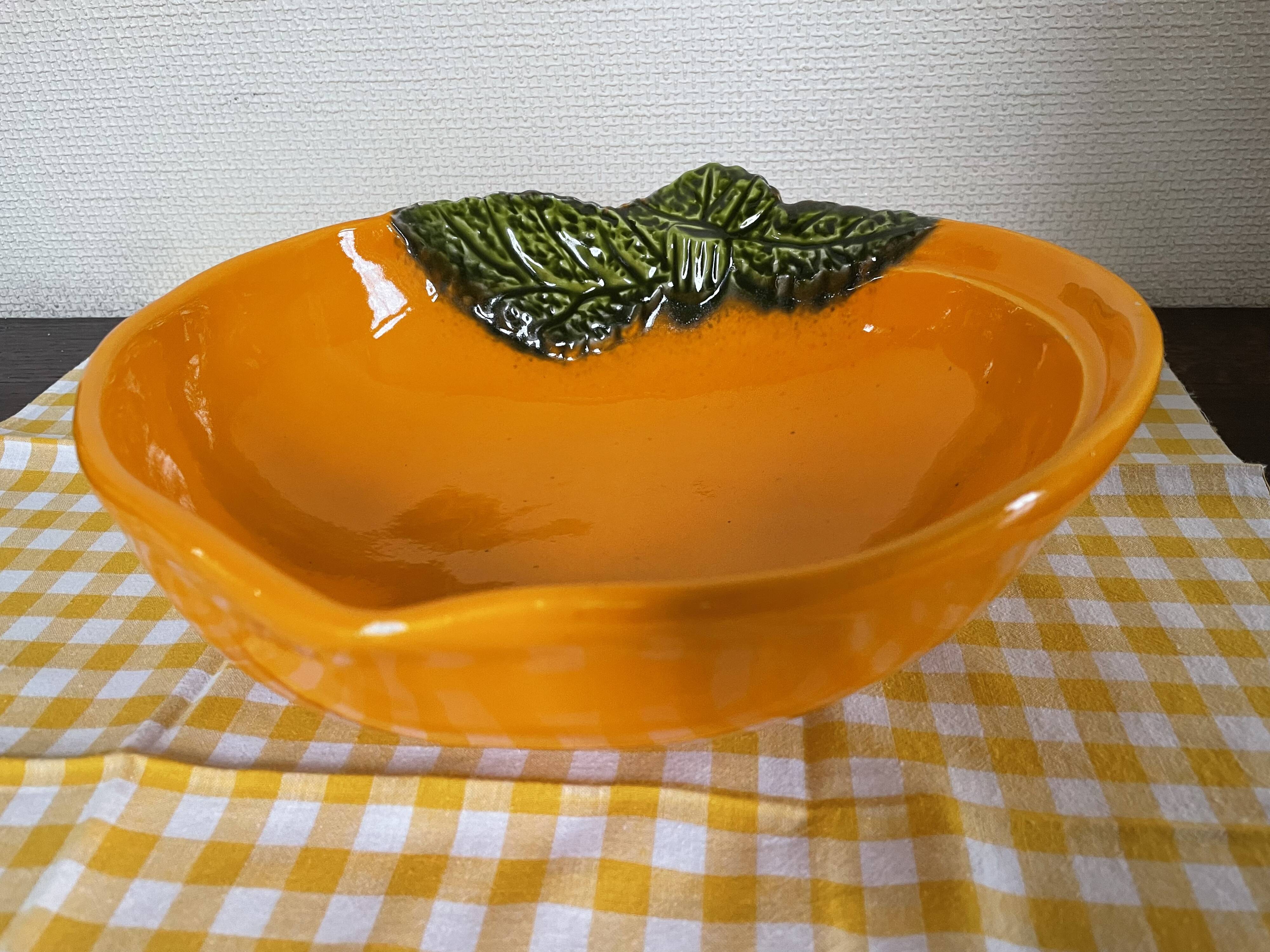 Orange slip salad bowl