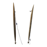 Jean Jacques Argueyrolles, large pair of sconces in gilded patinated iron