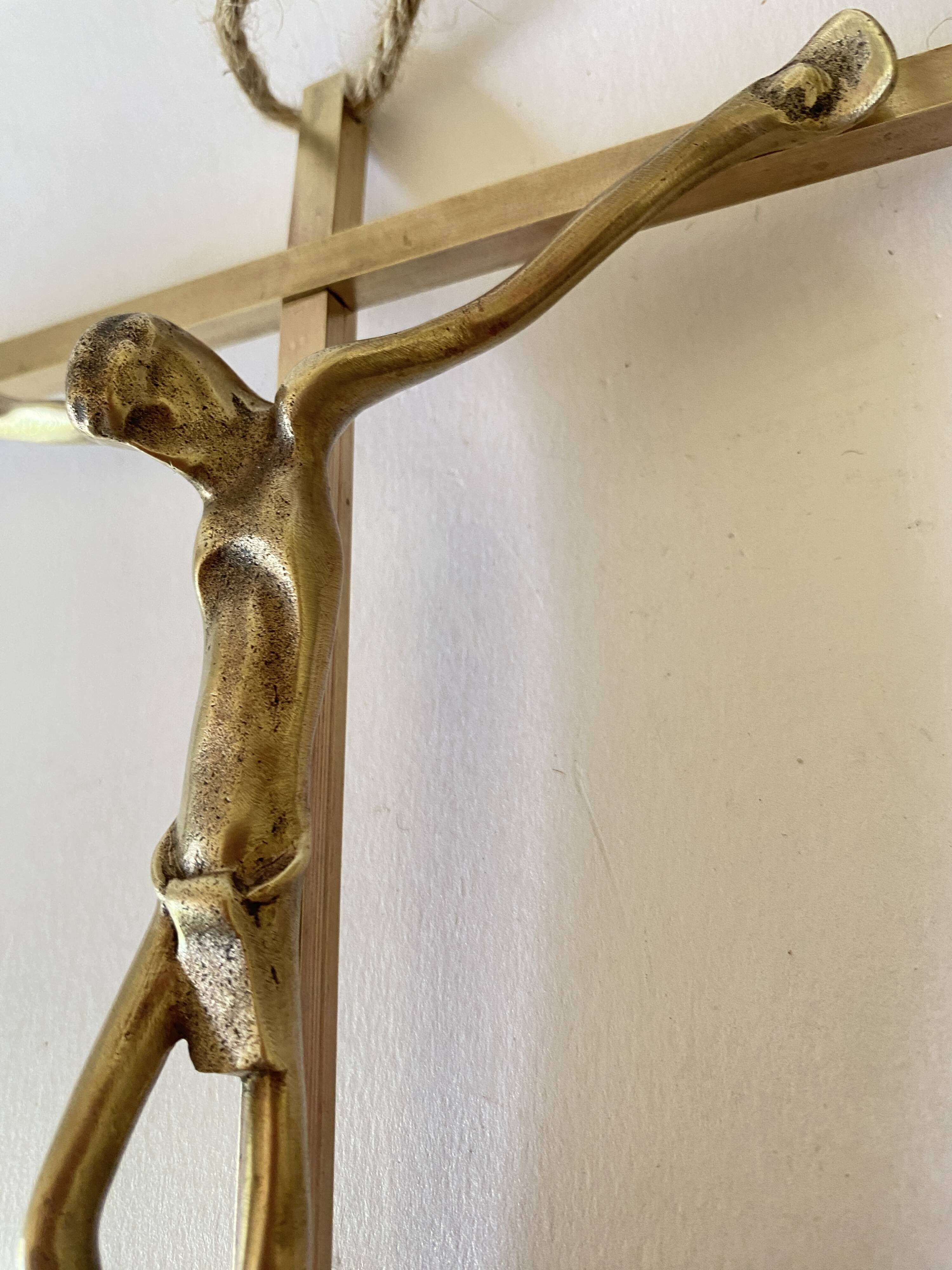 Bronze crucifix, 70s sculpture