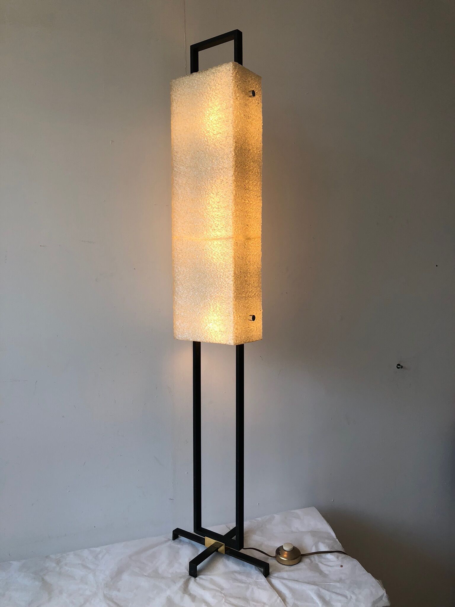 Maison Arlus floor lamp in metal brass and perspex